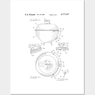 Weber Kettle Grill Patent Drawing Poster Posters and Art